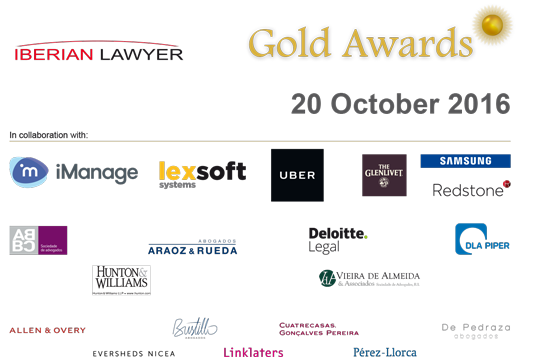  Iberian Lawyer Gold Awards 2016 shortlist announced